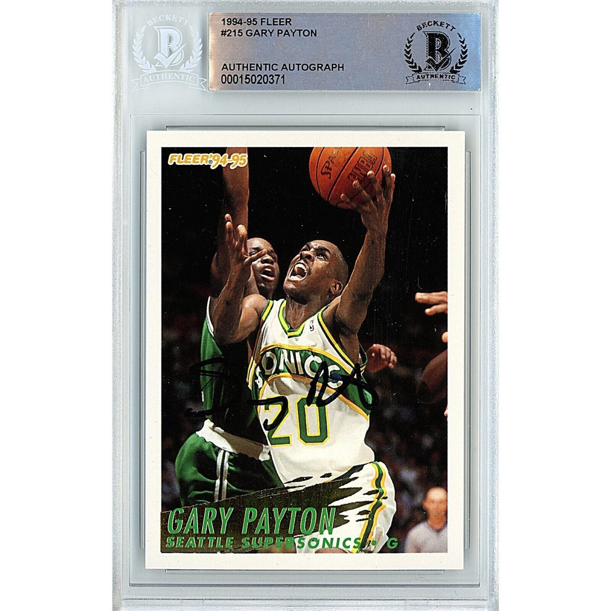 Gary Payton Seattle Supersonics Autographed Trading Card Beckett BAS