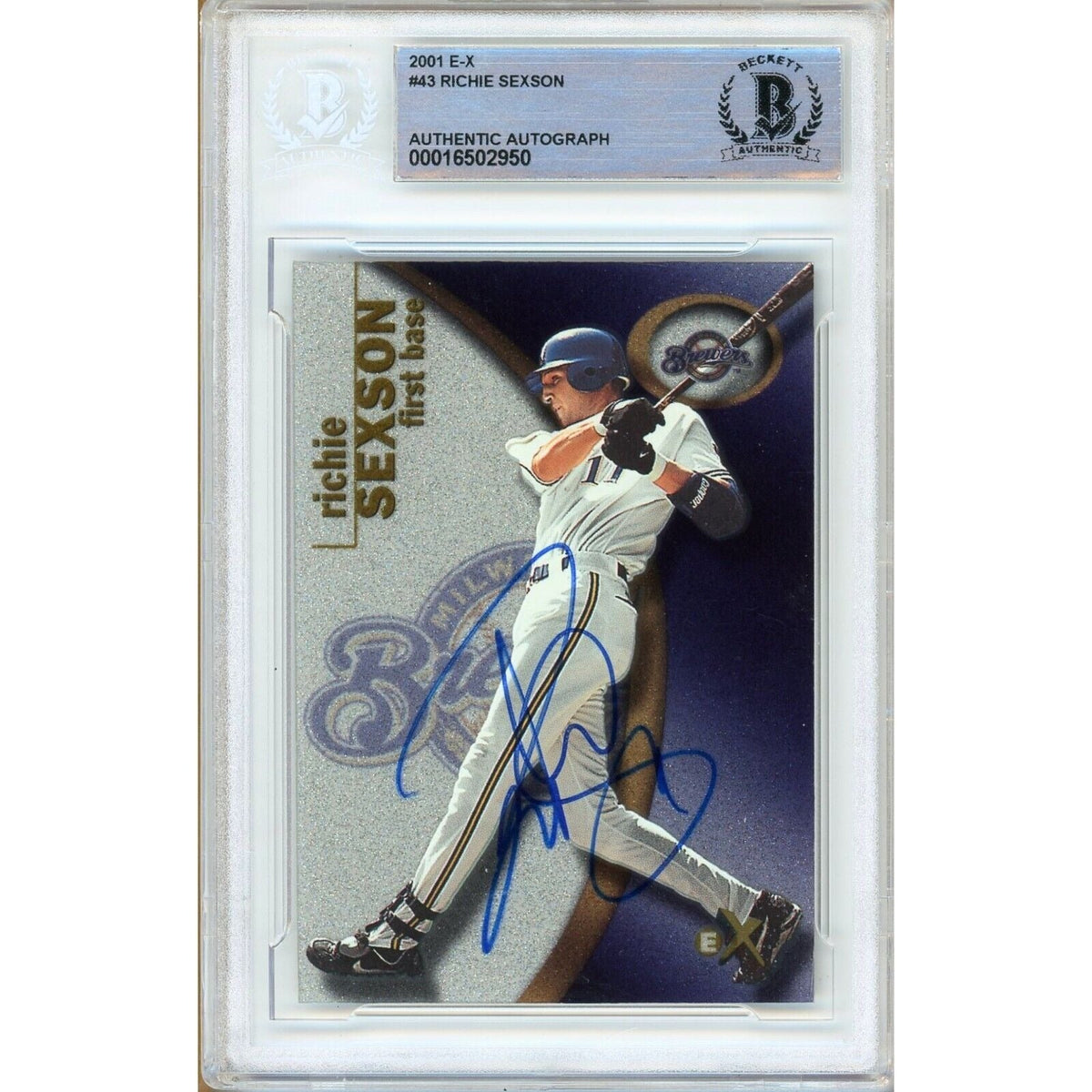 Richie Sexson Milwaukee Brewers Signed Autographed Trading Card Beckett BAS