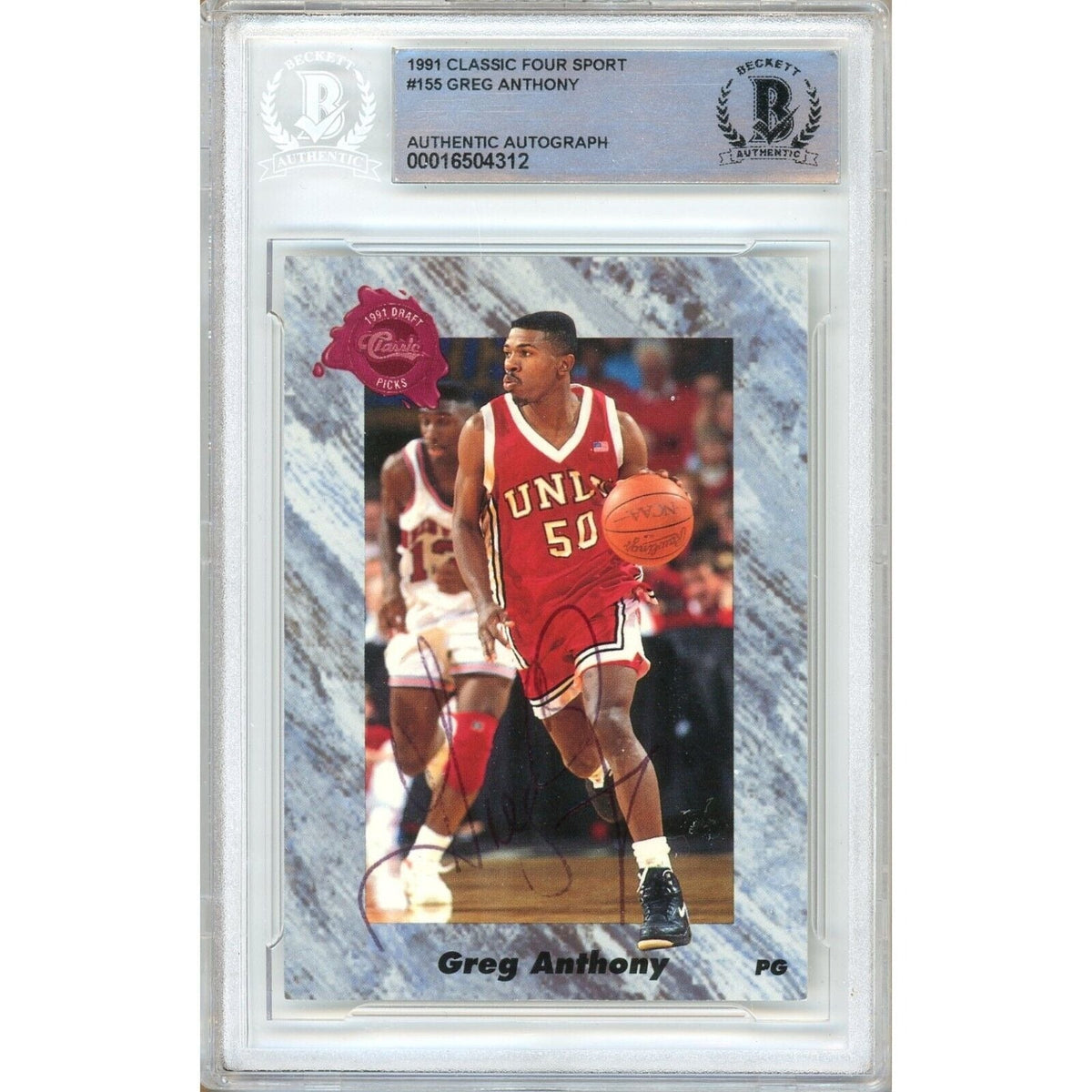 Greg Anthony Autographed Trading Card Beckett BAS