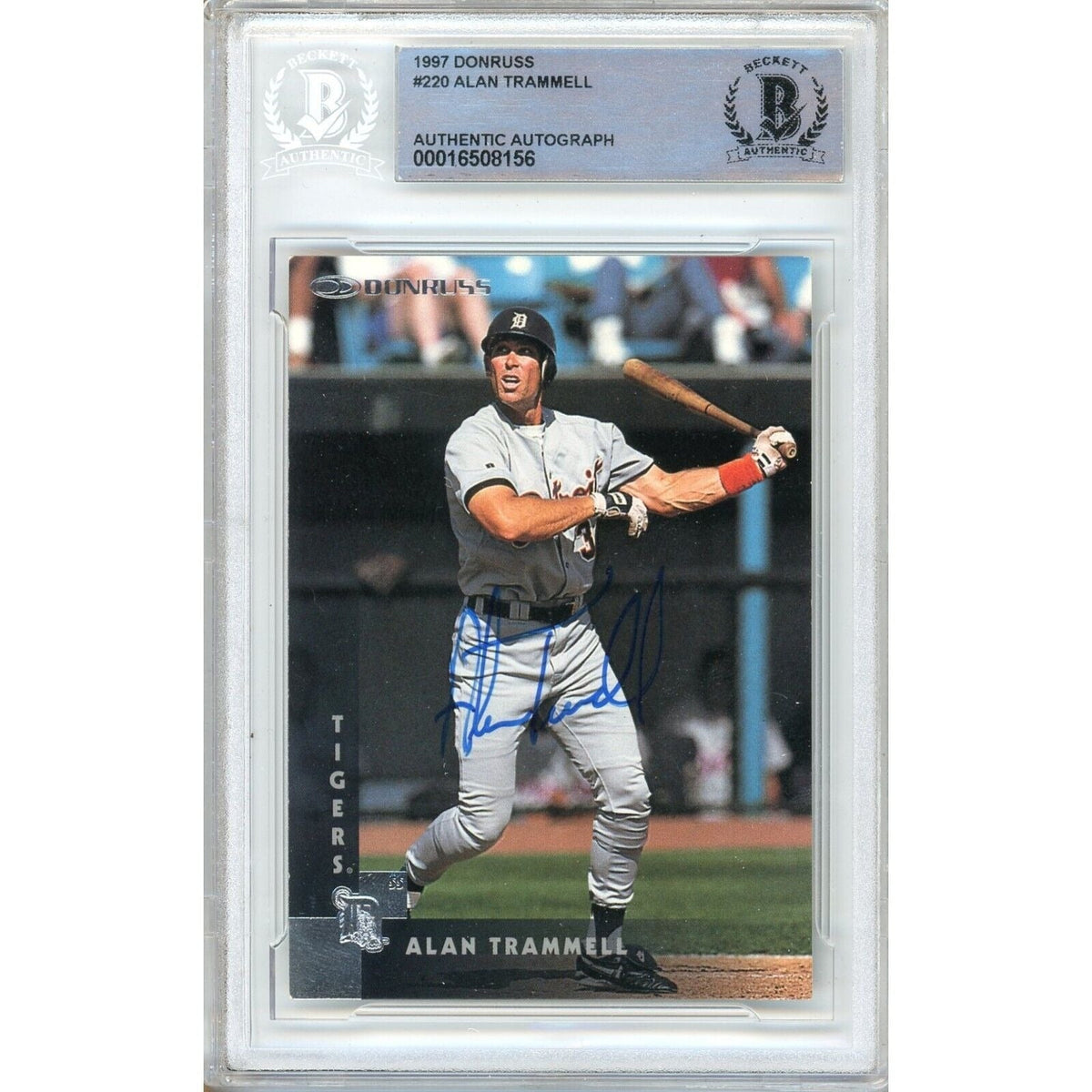 Alan Trammell Detroit Tigers Autographed Trading Card Beckett BAS