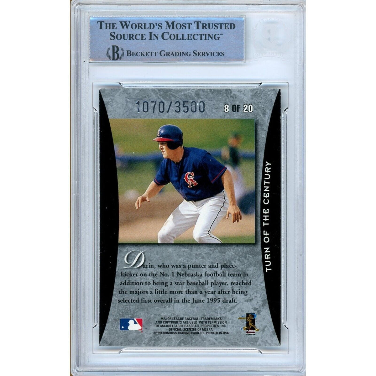 Darin Erstad Donruss Elite Signed Trading Card Beckett BAS