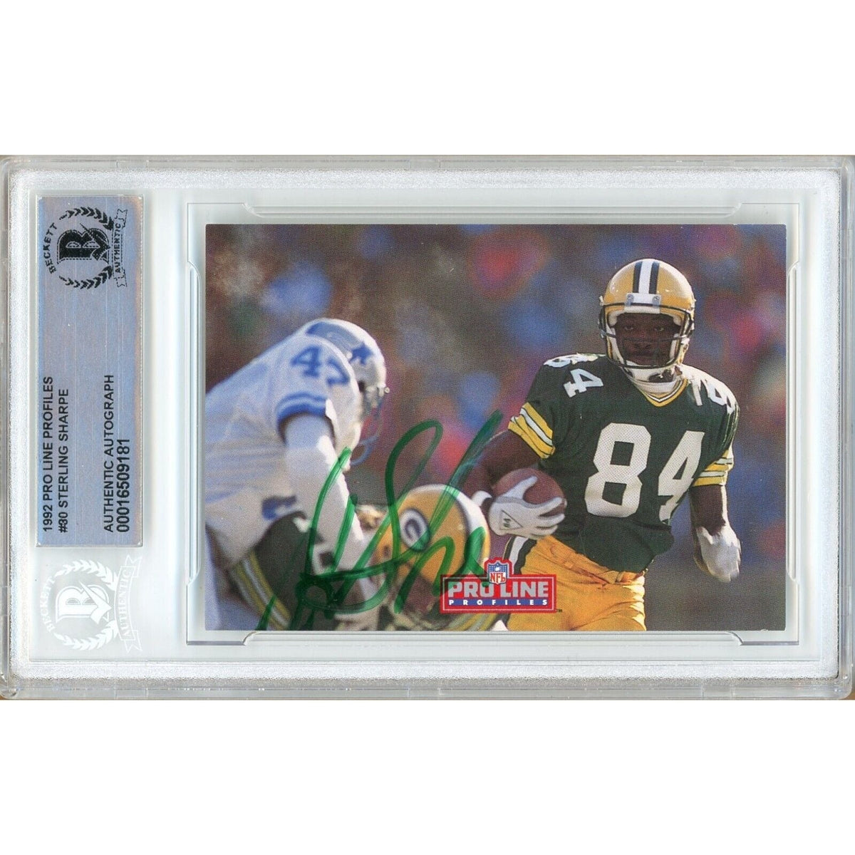 Sterling Sharpe Green Bay Packers Autographed Trading Card Beckett BAS