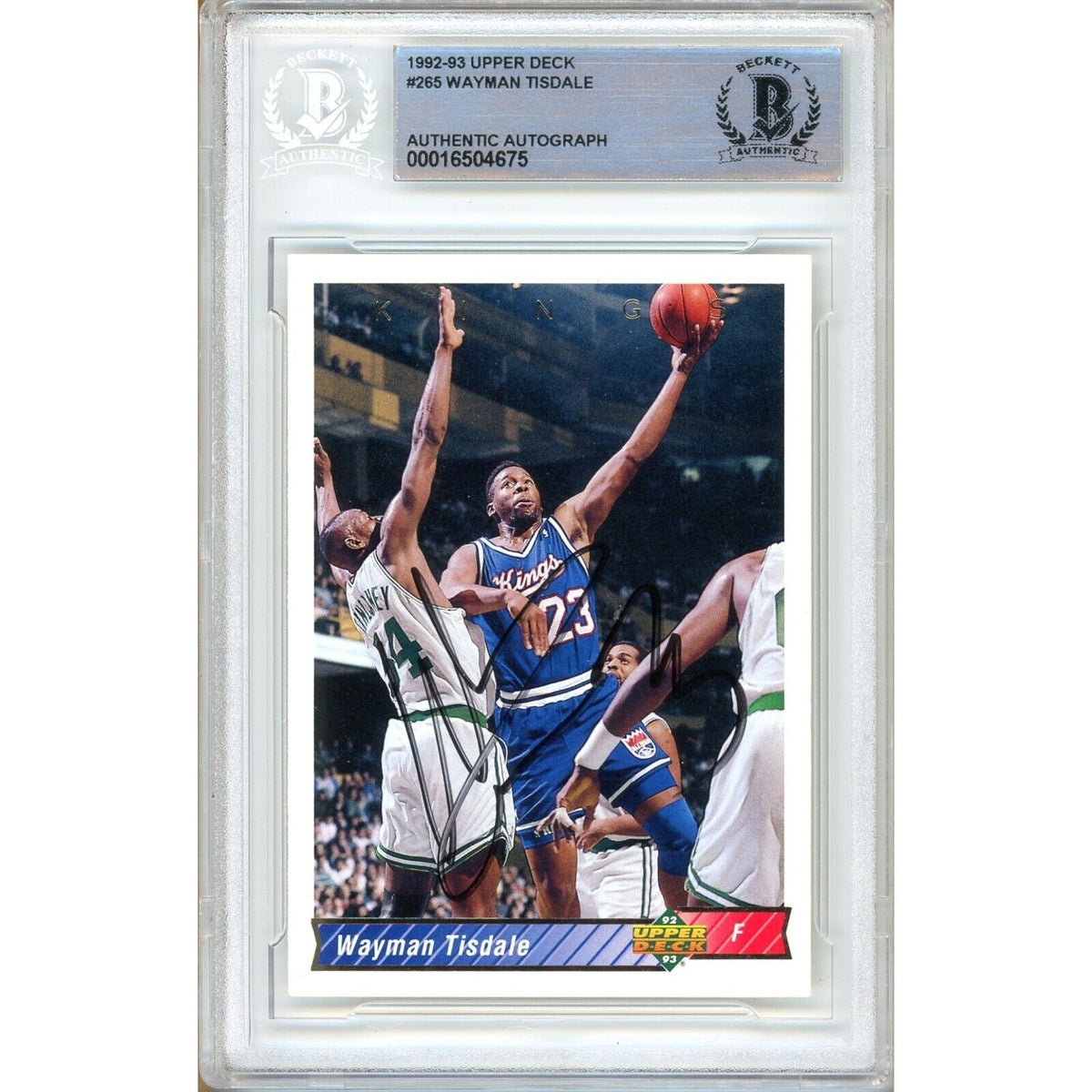 Wayman Tisdale Sacramento Kings Signed Autographed Trading Card Beckett BAS