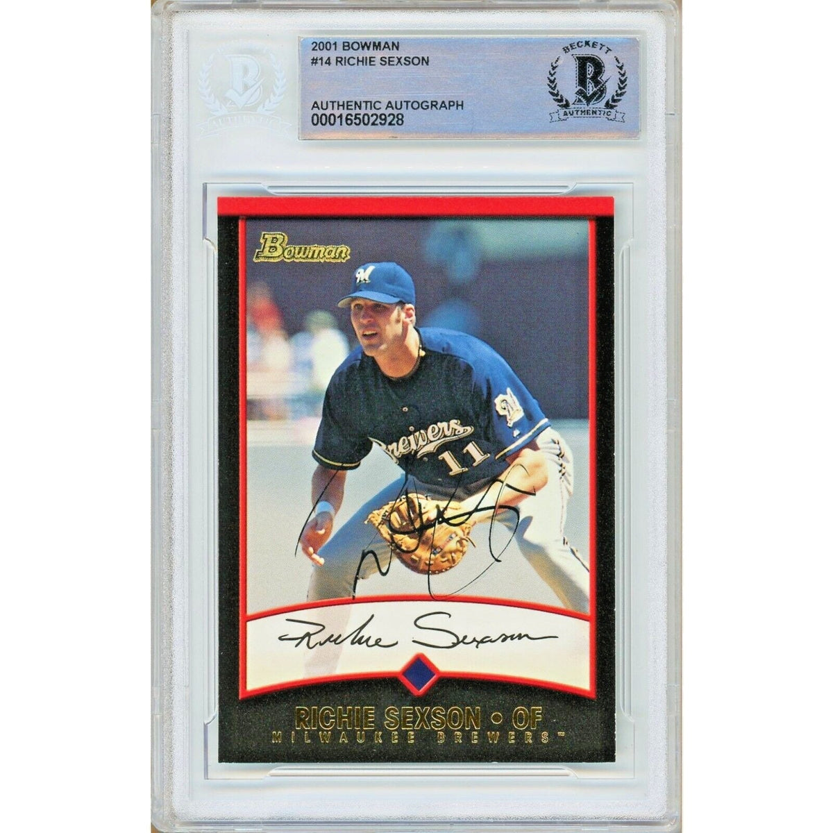 Richie Sexson Milwaukee Brewers Signed Autographed Trading Card Beckett BAS