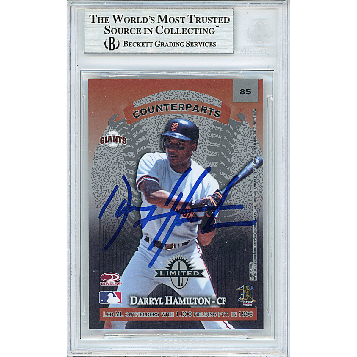 Rickey Henderson Signed Trading Card Beckett BGS