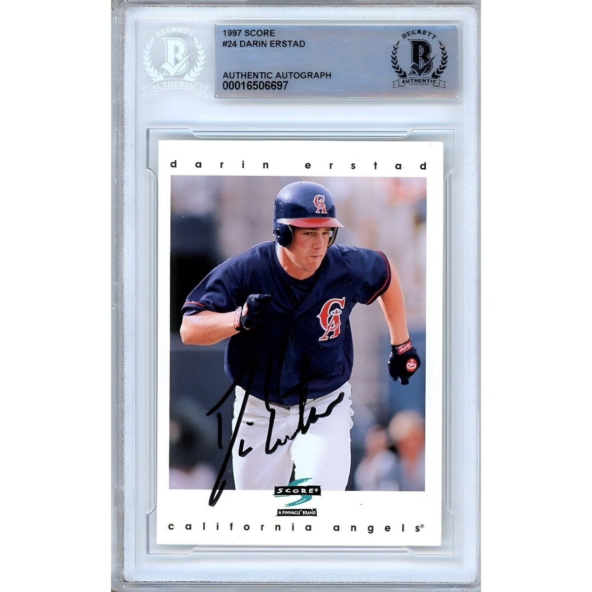 Darin Erstad Autographed Trading Card Beckett BAS