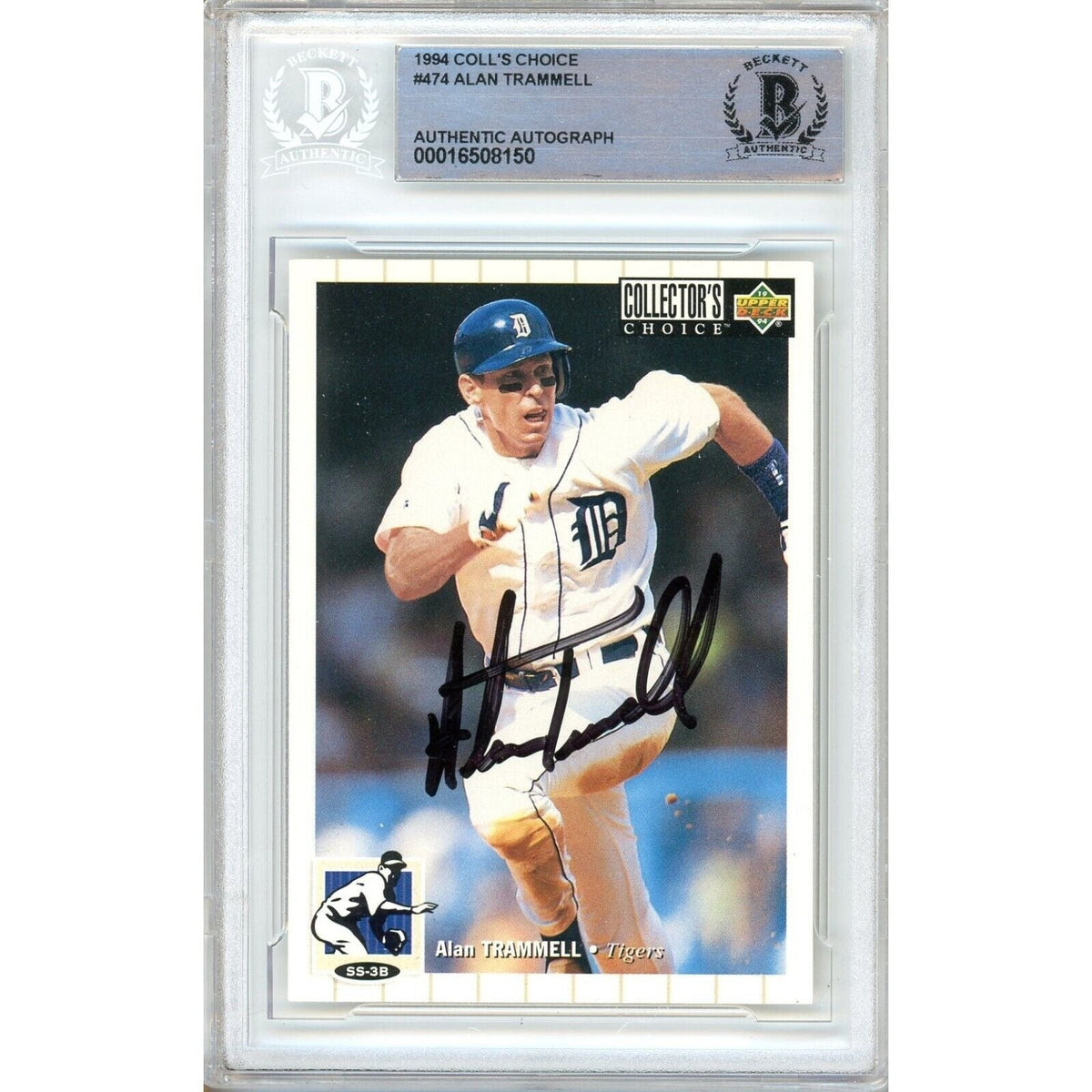 Alan Trammell Collectors Choice Autographed Trading Card Beckett BAS