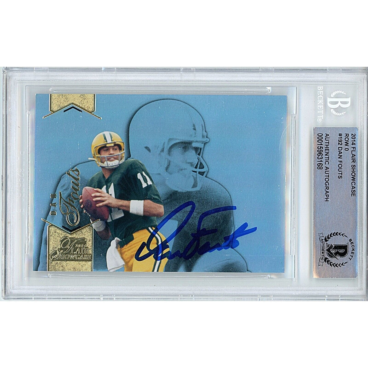 Dan Fouts Flair Showcase Autographed Trading Card Beckett BAS