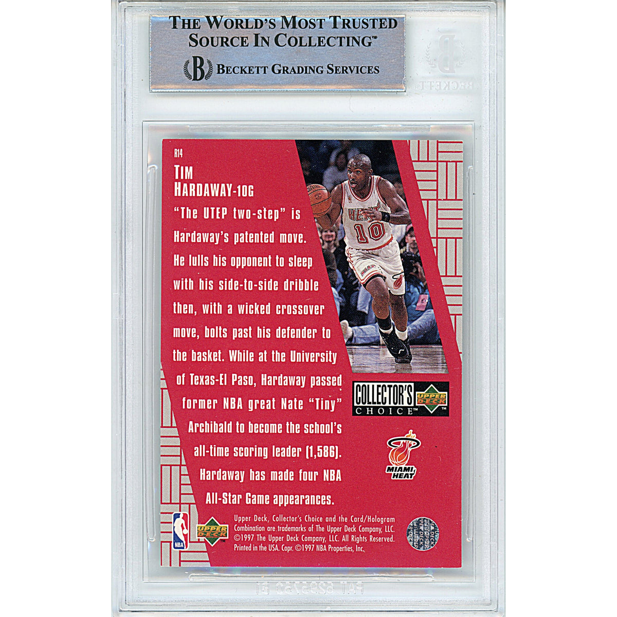 Tim Hardaway Signed Miami Heat Trading Card Beckett BAS