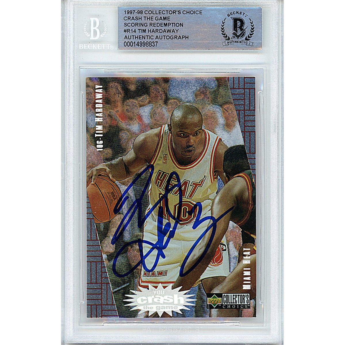 Tim Hardaway Signed Miami Heat Autographed Trading Card Beckett BAS