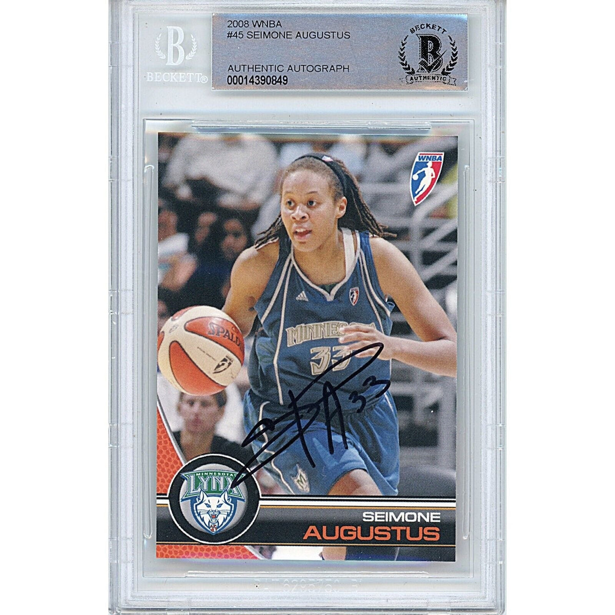Seimone Augustus Minnesota Lynx Signed Autographed Trading Card Beckett BAS
