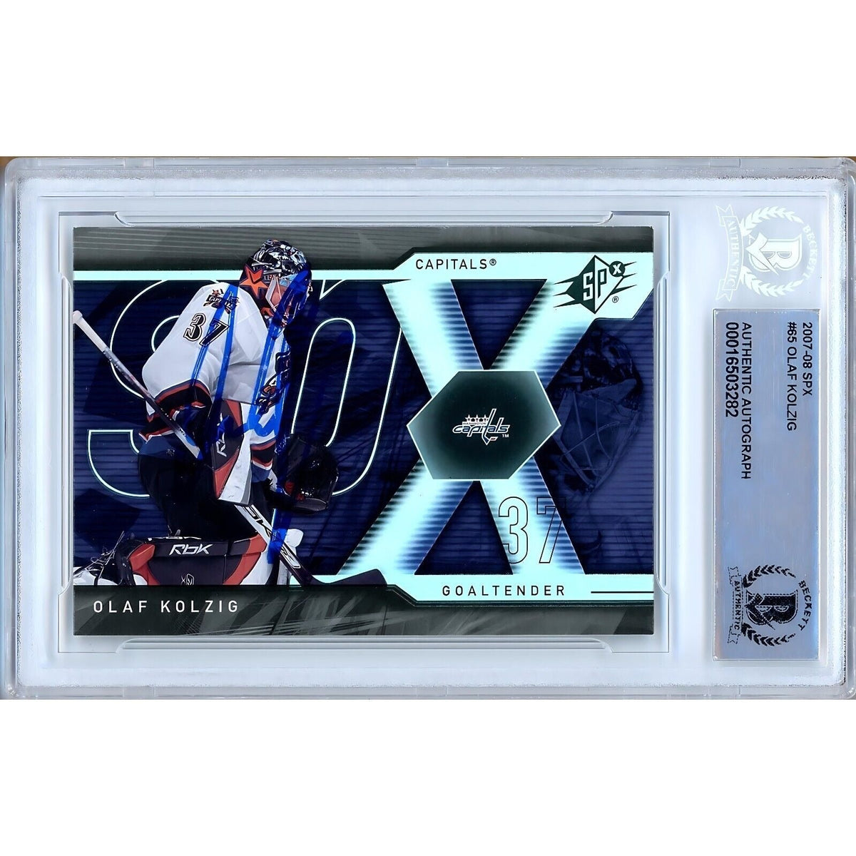 Olaf Kolzig Washington Capitals Signed Autographed Trading Card Beckett BAS