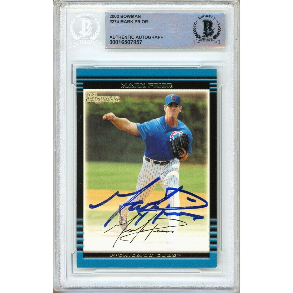 Mark Prior Chicago Cubs Signed Autographed Trading Card Beckett BAS