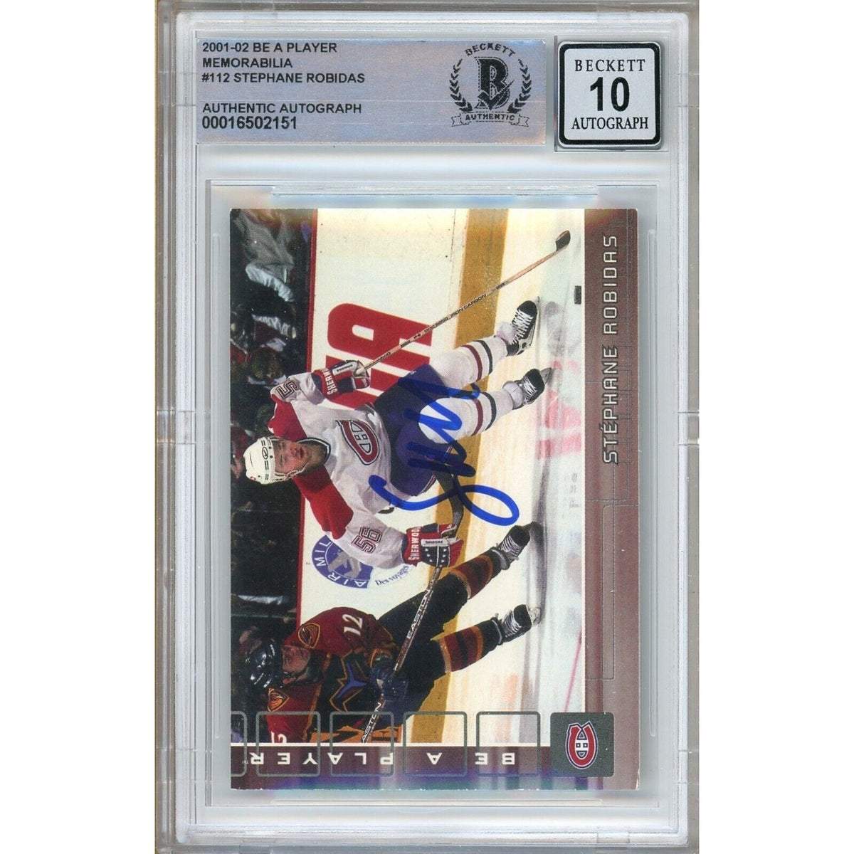Stephane Robidas Montreal Canadiens Signed Trading Card Beckett BGS