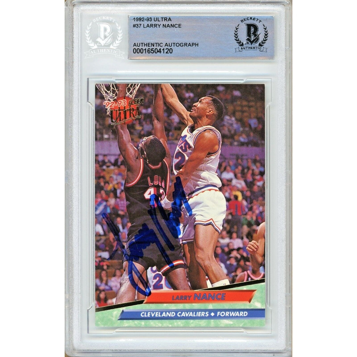 Larry Nance Cleveland Cavaliers Autographed Trading Card Beckett BAS