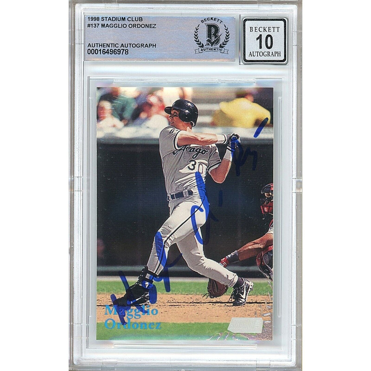 Magglio Ordonez Chicago White Sox Autographed Trading Card Beckett BGS