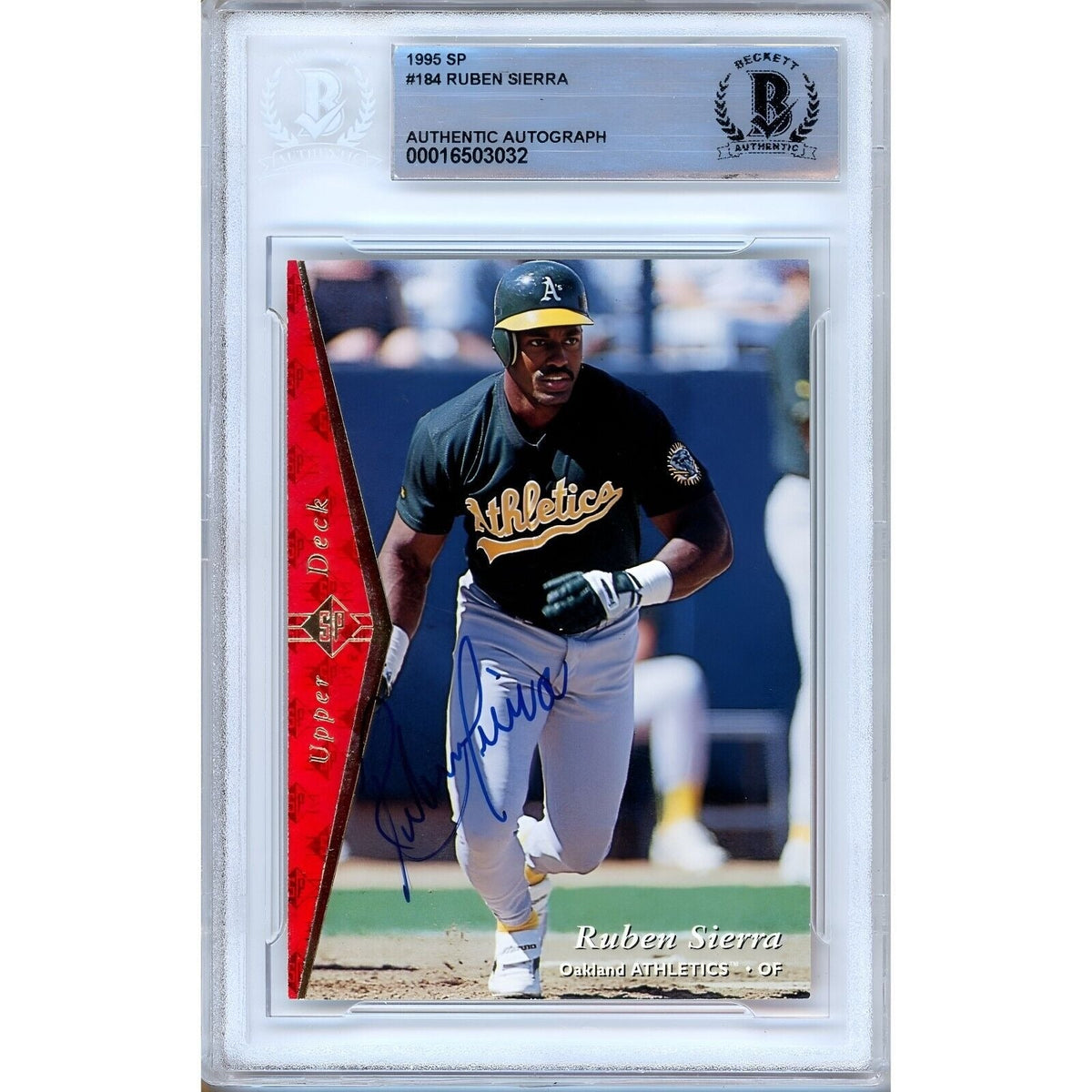Ruben Sierra Oakland Athletics Signed Autographed Trading Card Beckett BAS