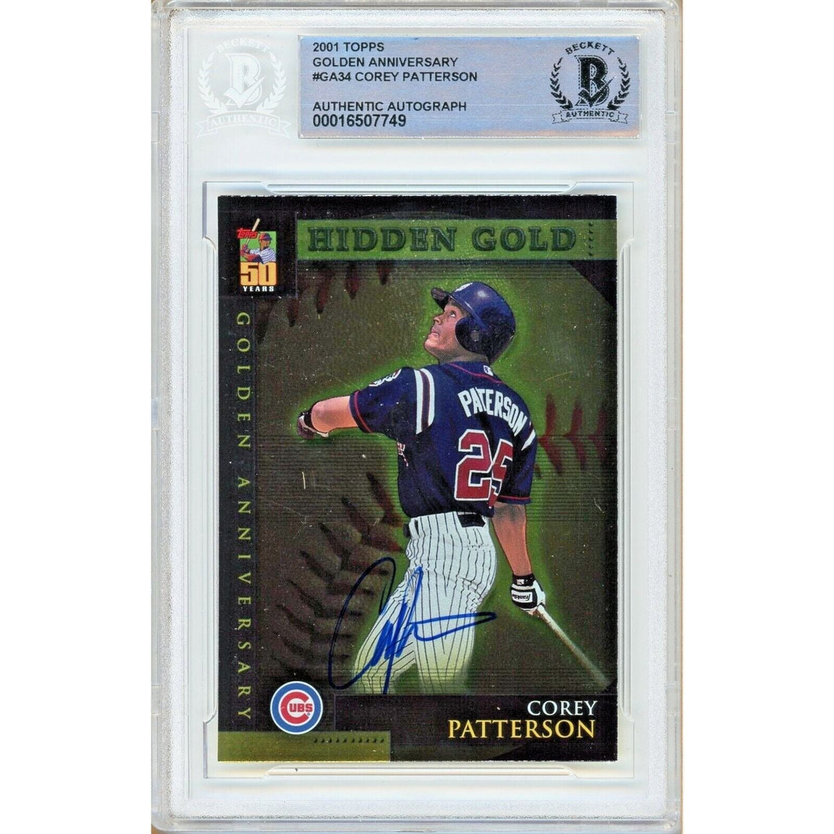 Corey Patterson Topps Golden Anniversary Autographed Trading Card Beckett BAS