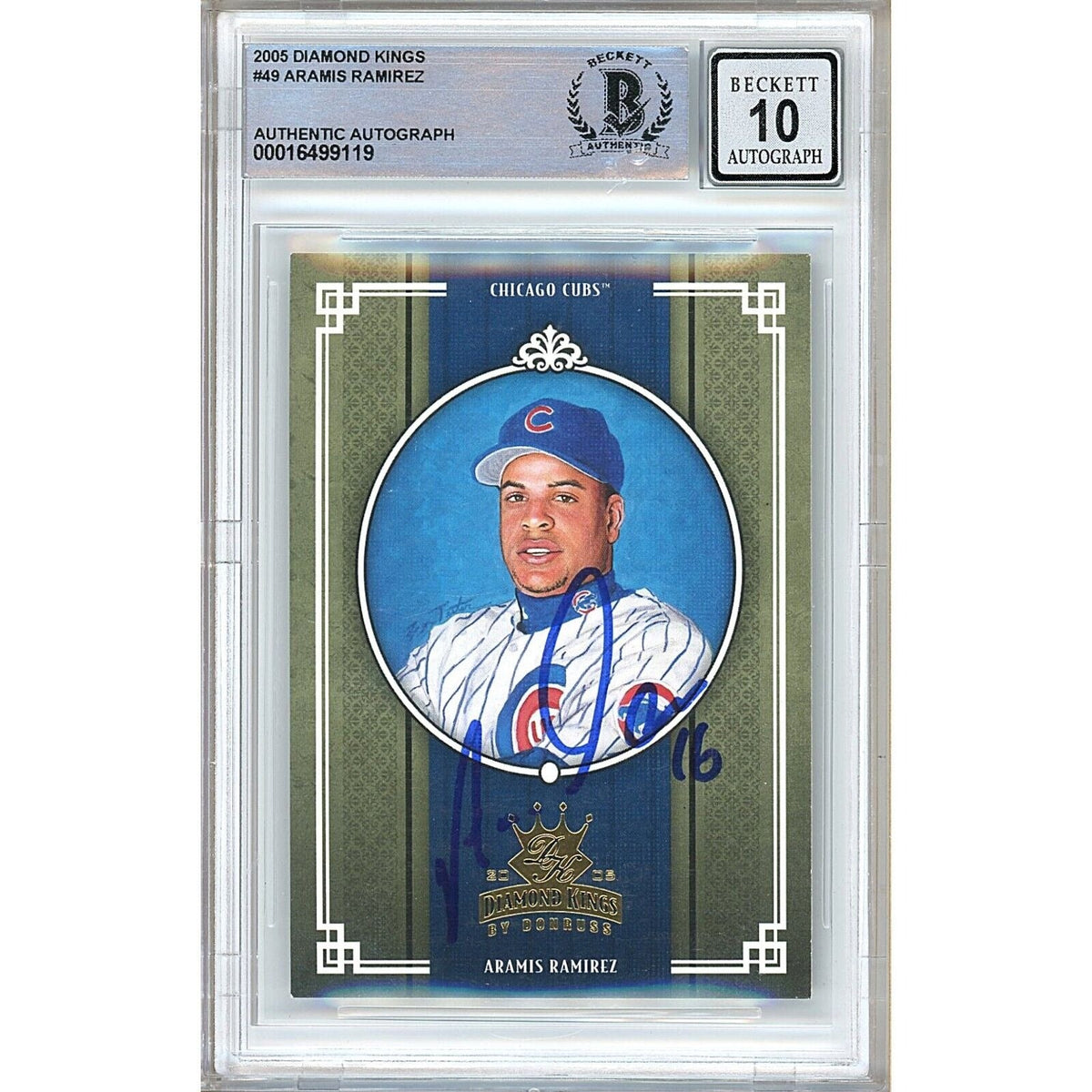 Aramis Ramirez Donruss Diamond Kings Autographed Trading Card Beckett BGS