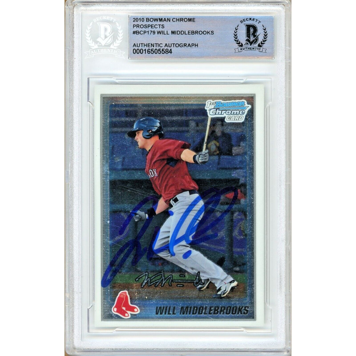 Will Middlebrooks Boston Red Sox Autographed Trading Card Beckett BAS