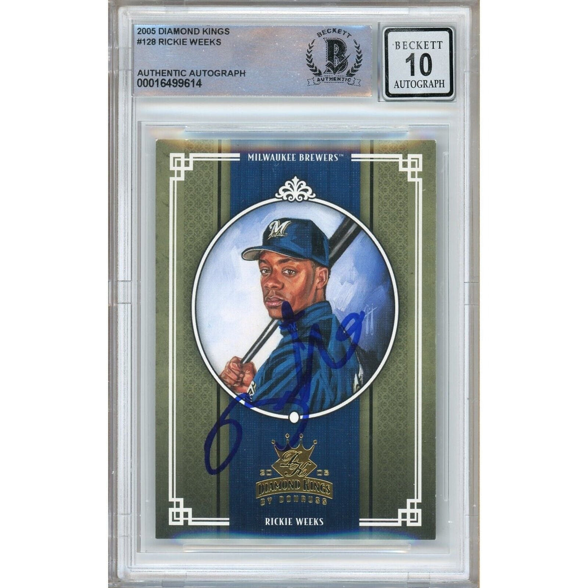 Rickie Weeks Milwaukee Brewers Signed Autographed Trading Card Beckett BGS