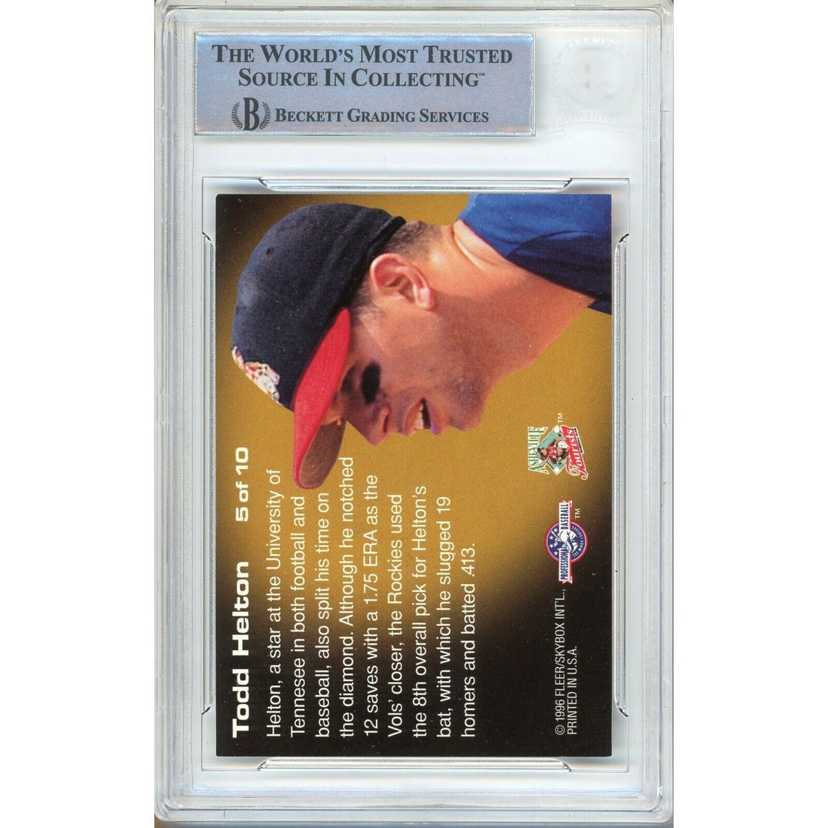 Todd Helton Colorado Rockies Signed Trading Card Beckett BAS