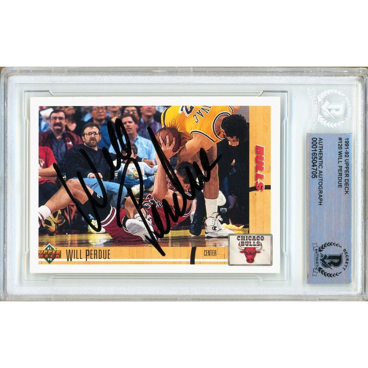 Will Perdue Chicago Bulls Signed Autographed Trading Card Beckett BAS