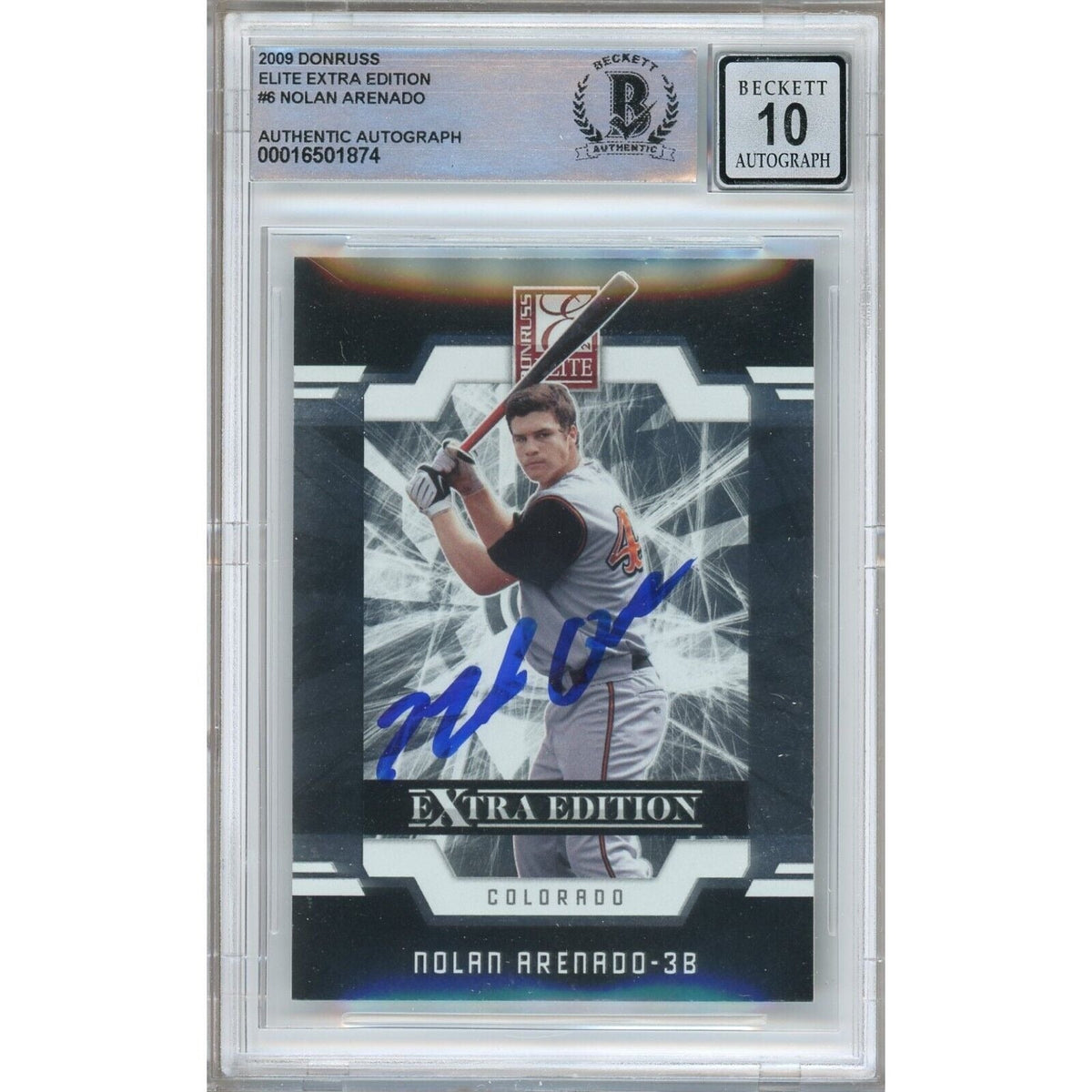 Nolan Arenado St Louis Cardinals Autographed Trading Card Beckett BGS