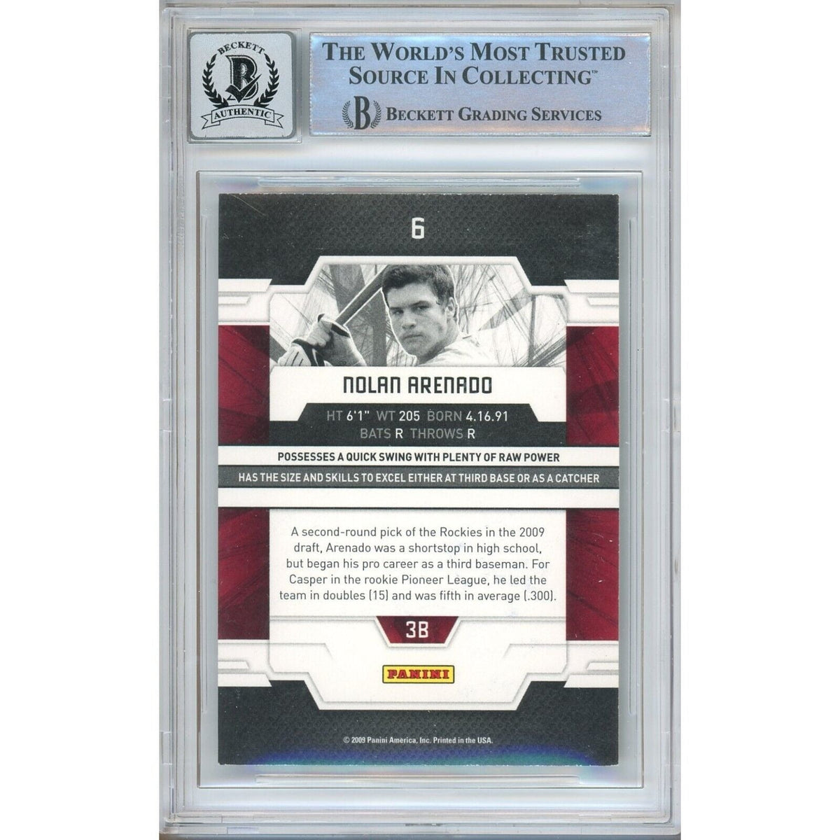 Nolan Arenado St Louis Cardinals Signed Trading Card Beckett BGS