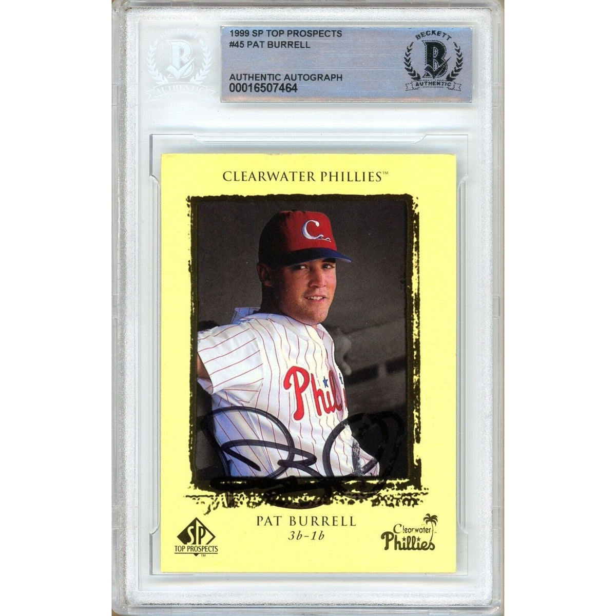 Pat Burrell Philadelphia Phillies Signed Autographed Trading Card Beckett BAS
