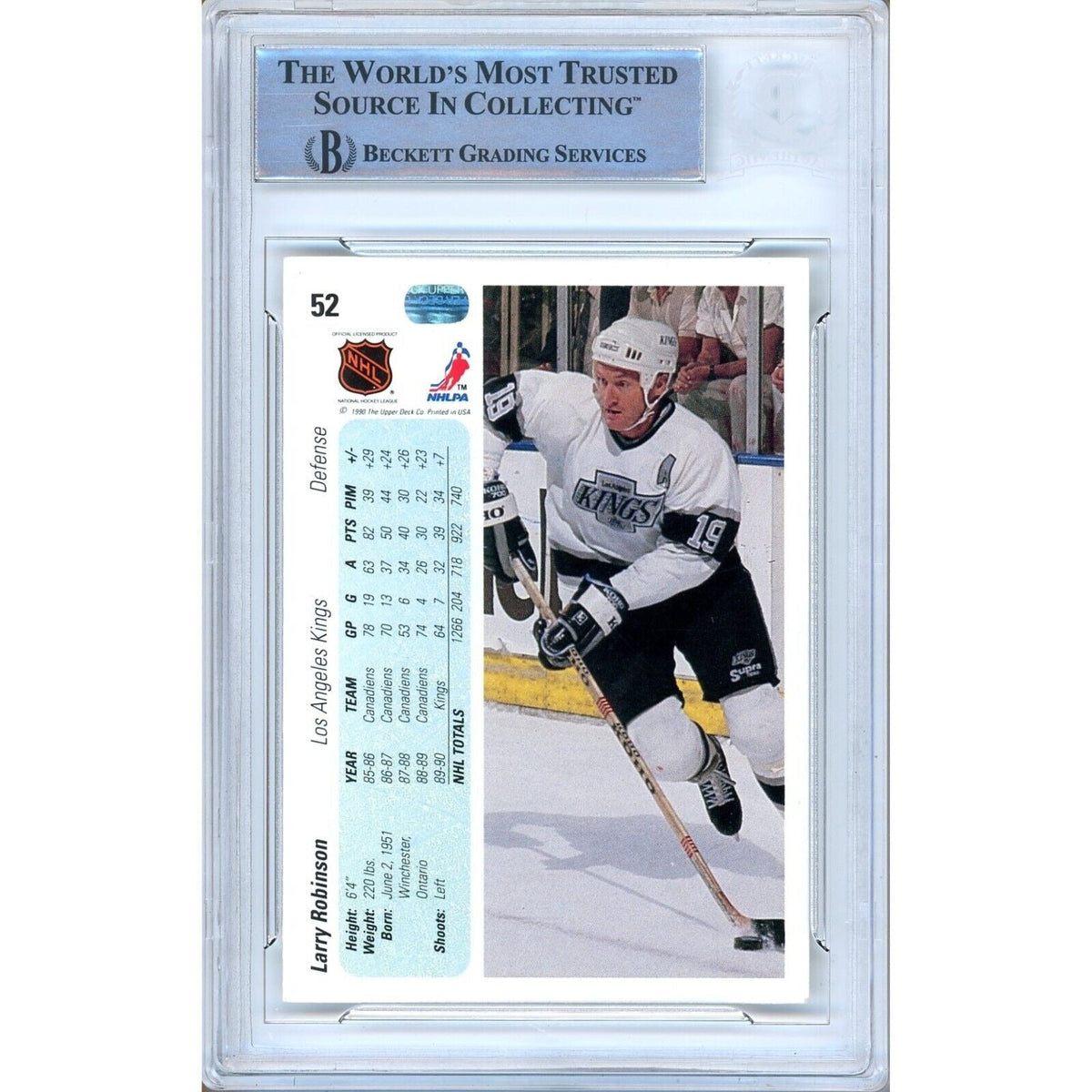 Larry Robinson Upper Deck Signed Trading Card Beckett BAS