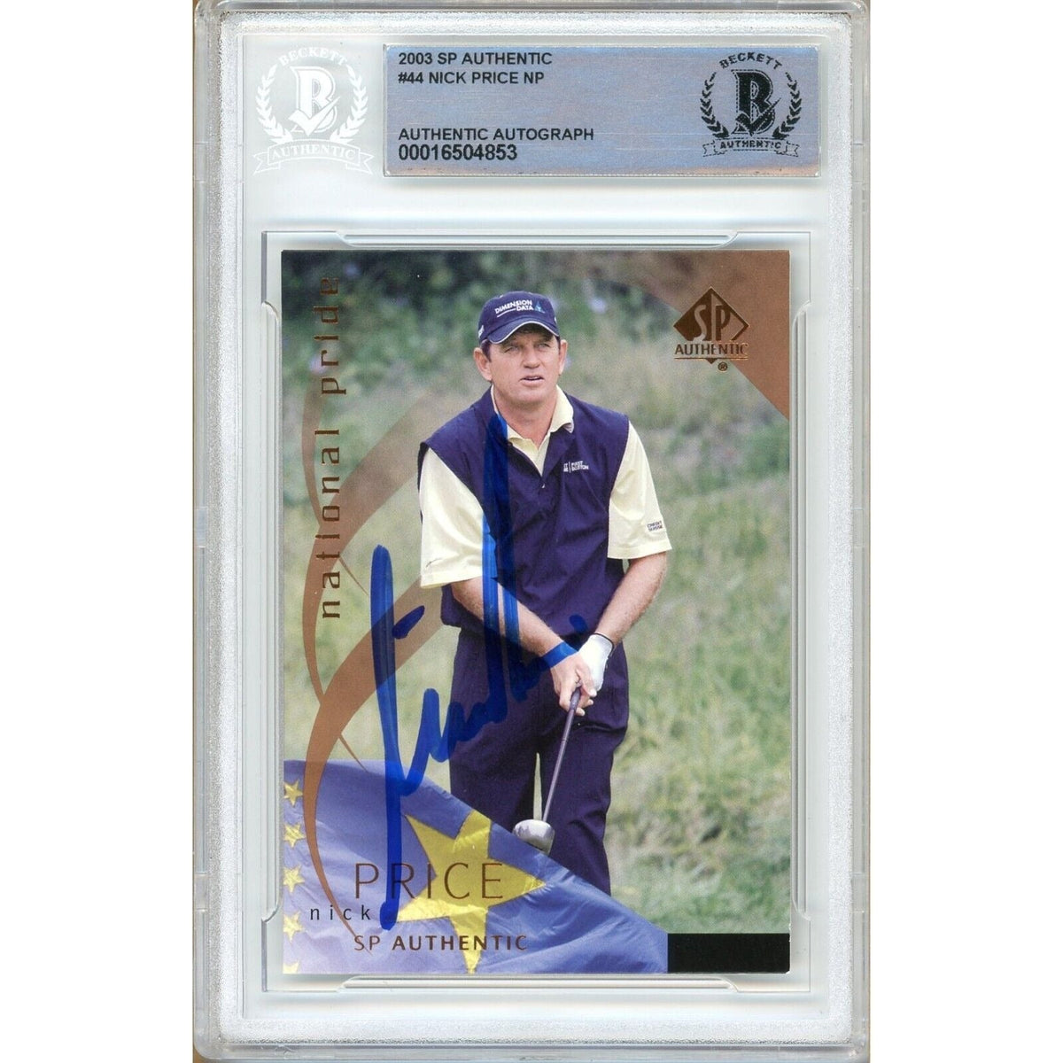 Nick Price Signed Autographed Trading Card Beckett BAS