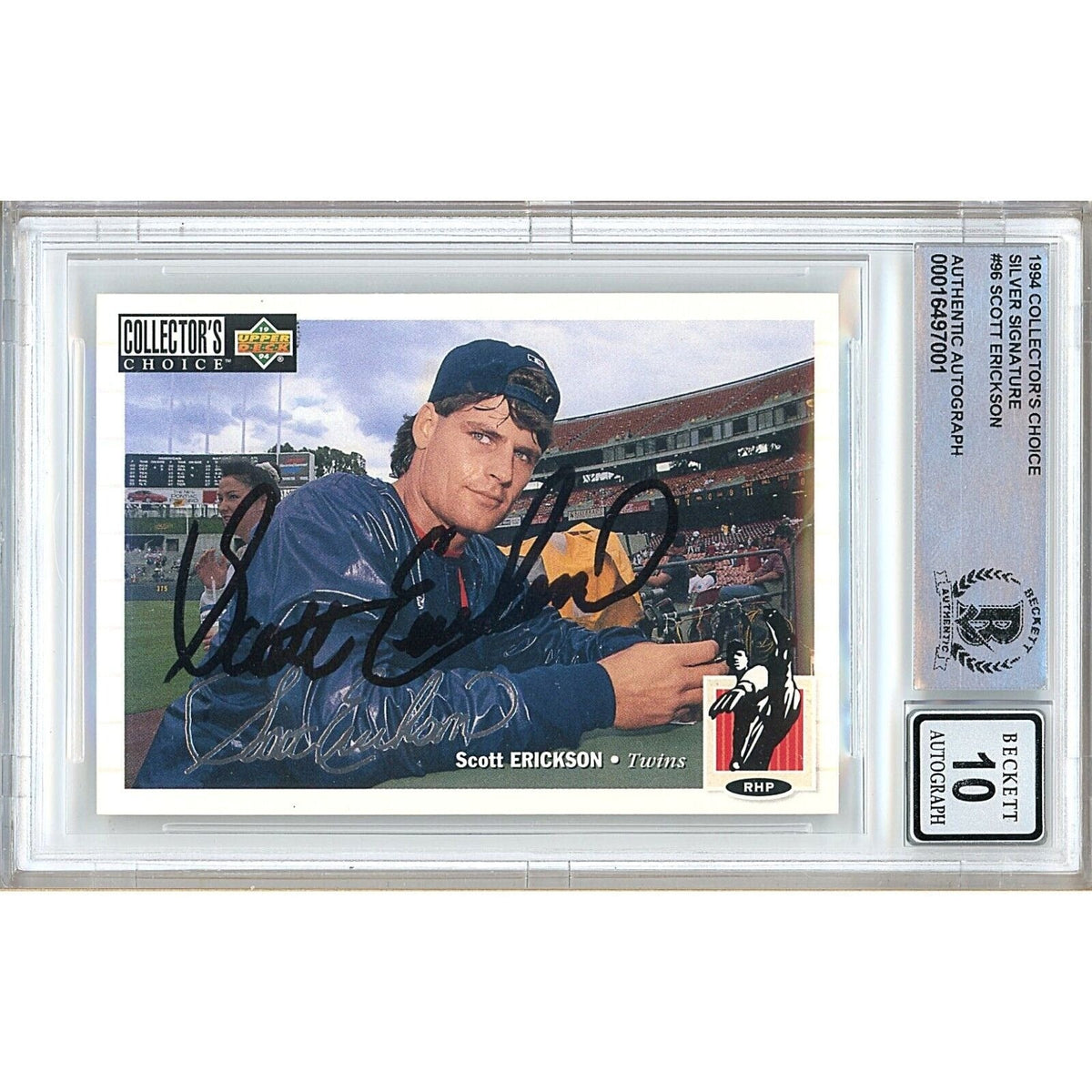 Scott Erickson Minnesota Twins Signed Autographed Trading Card Beckett BGS