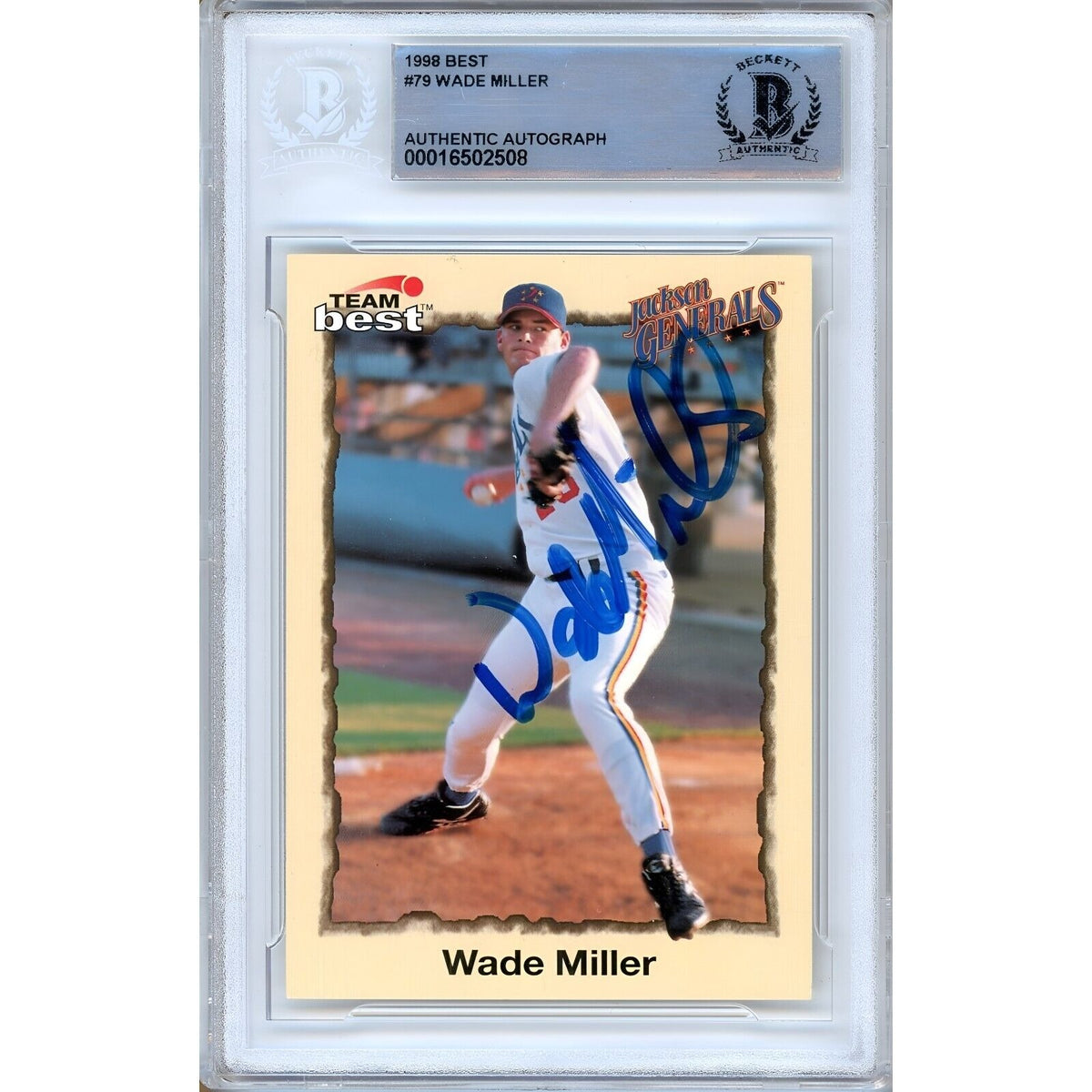 Wade Miller Houston Astros Signed Autographed Trading Card Beckett BAS