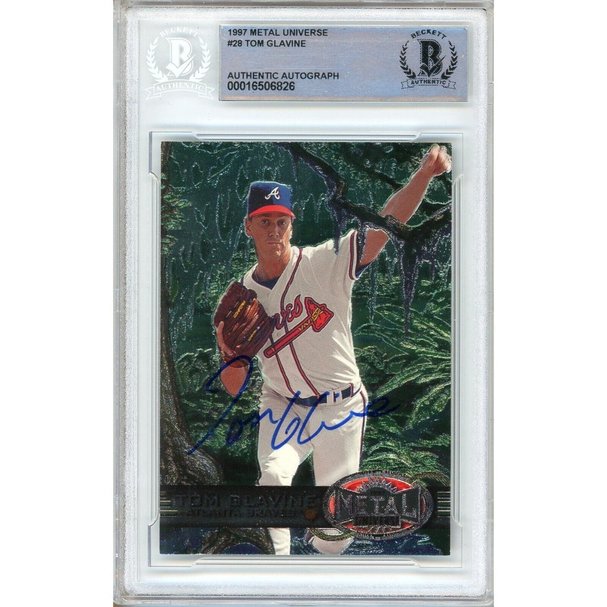 Tom Glavine Atlanta Braves Signed Autographed Trading Card Beckett BAS