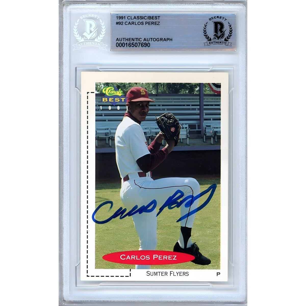 Carlos Perez Classic Best Autographed Trading Card Beckett BAS