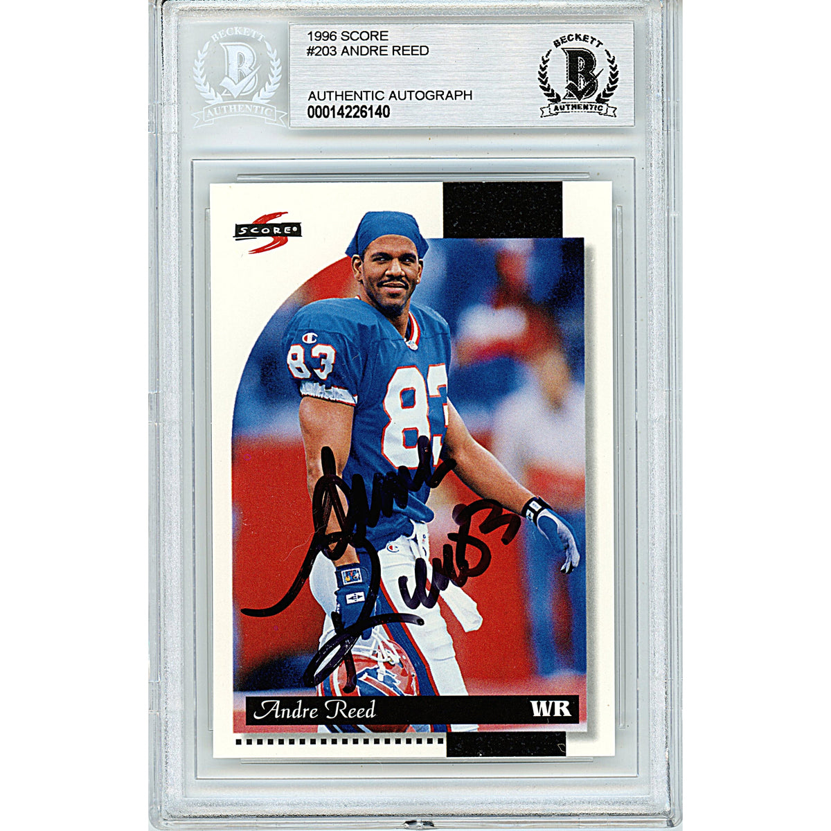 Andre Reed Buffalo Bills Autographed Trading Card Beckett BGS