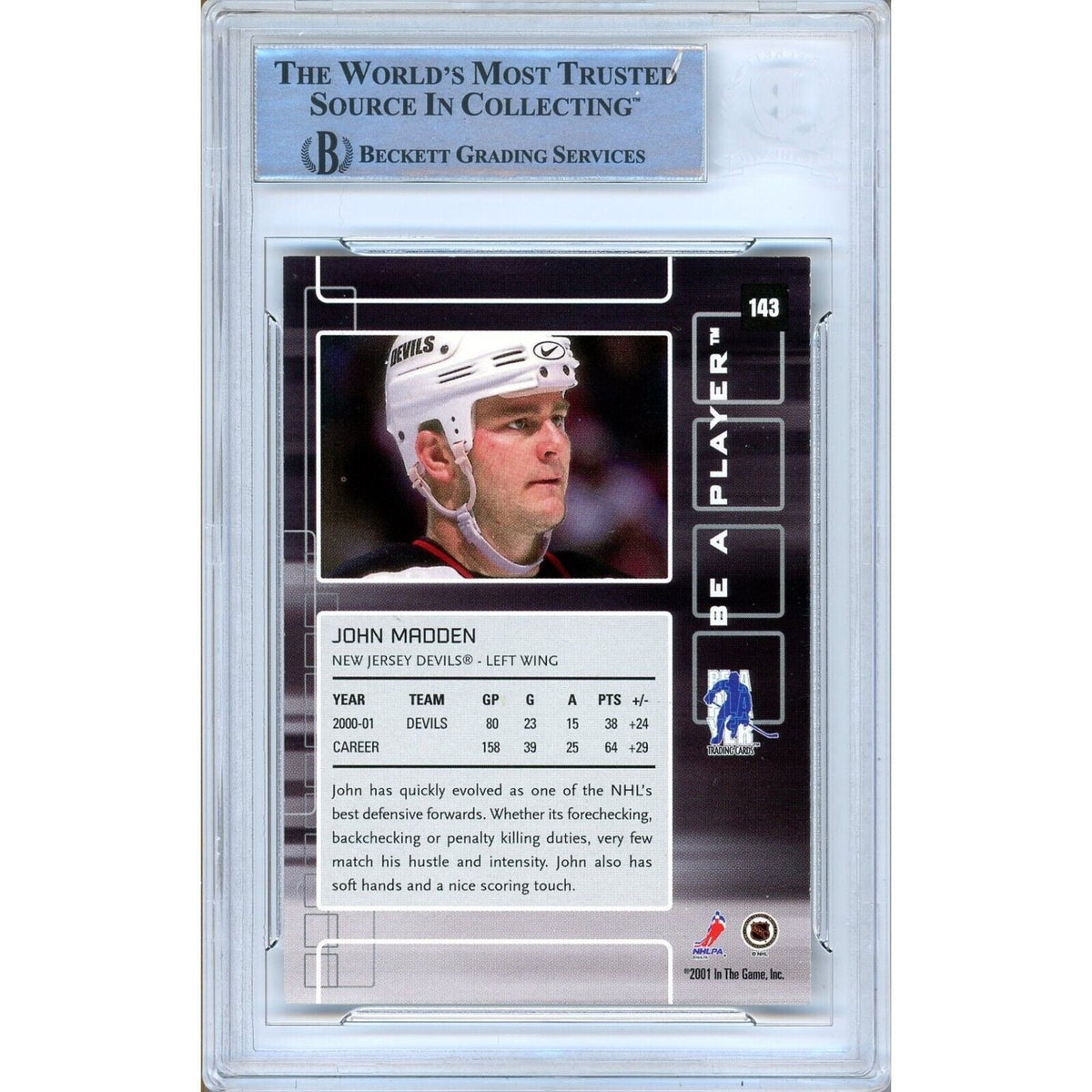 John Madden New Jersey Devils Signed Trading Card Beckett BAS