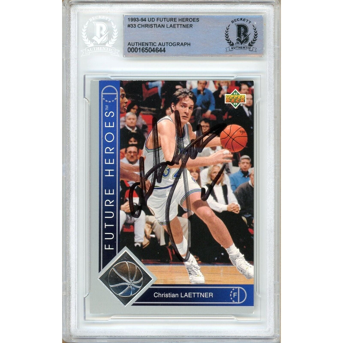 Christian Laettner Upper Deck Future Heroes Autographed Trading Card Beckett BAS