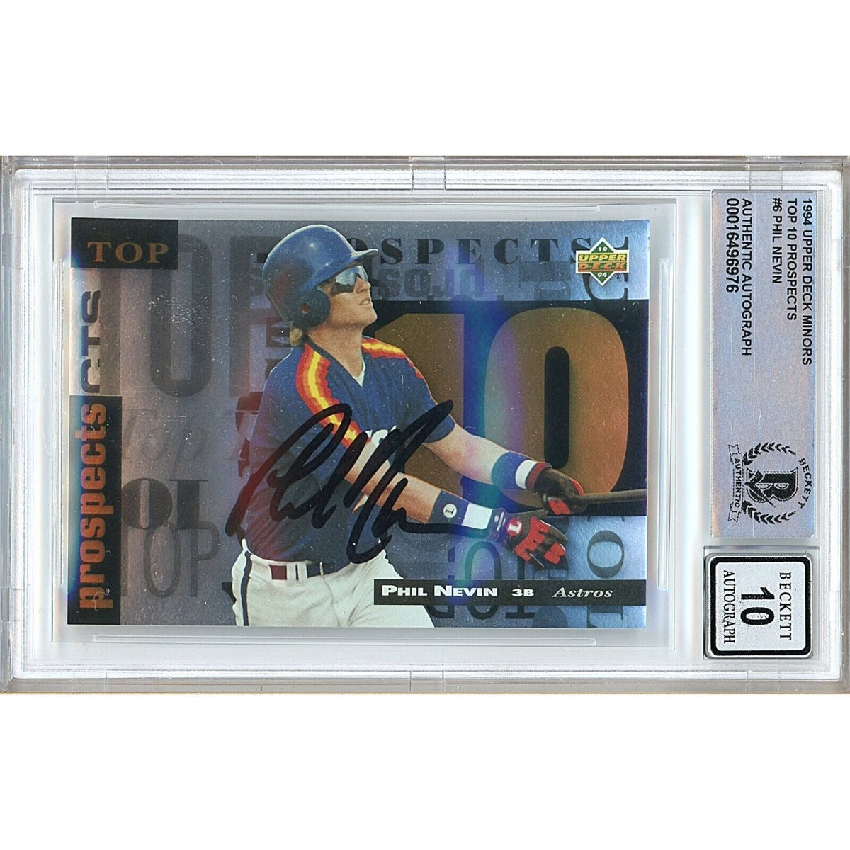Phil Nevin Houston Astros Signed Autographed Trading Card Beckett BGS