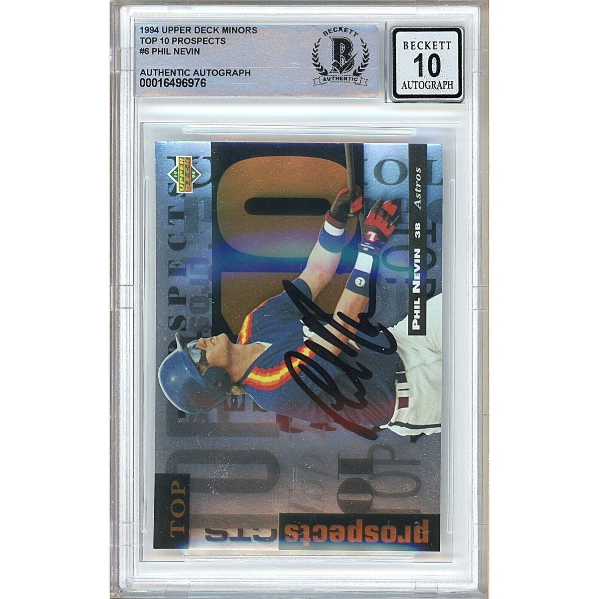 Phil Nevin Houston Astros Signed Trading Card Beckett BGS