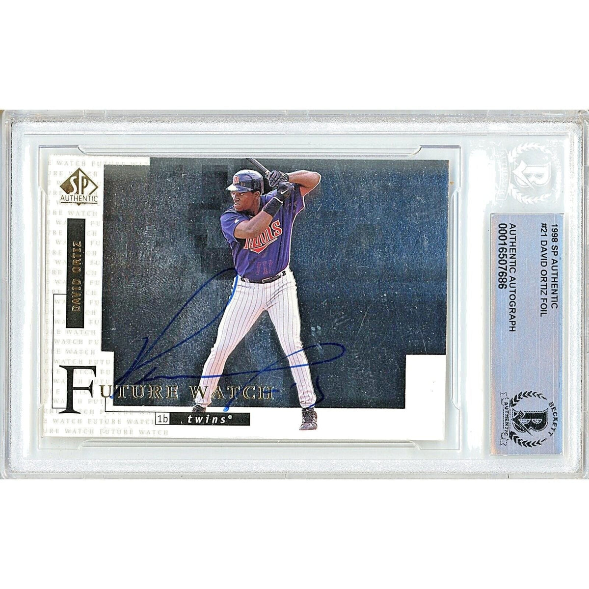 David Ortiz Authentic Future Watch Autographed Trading Card Beckett BAS