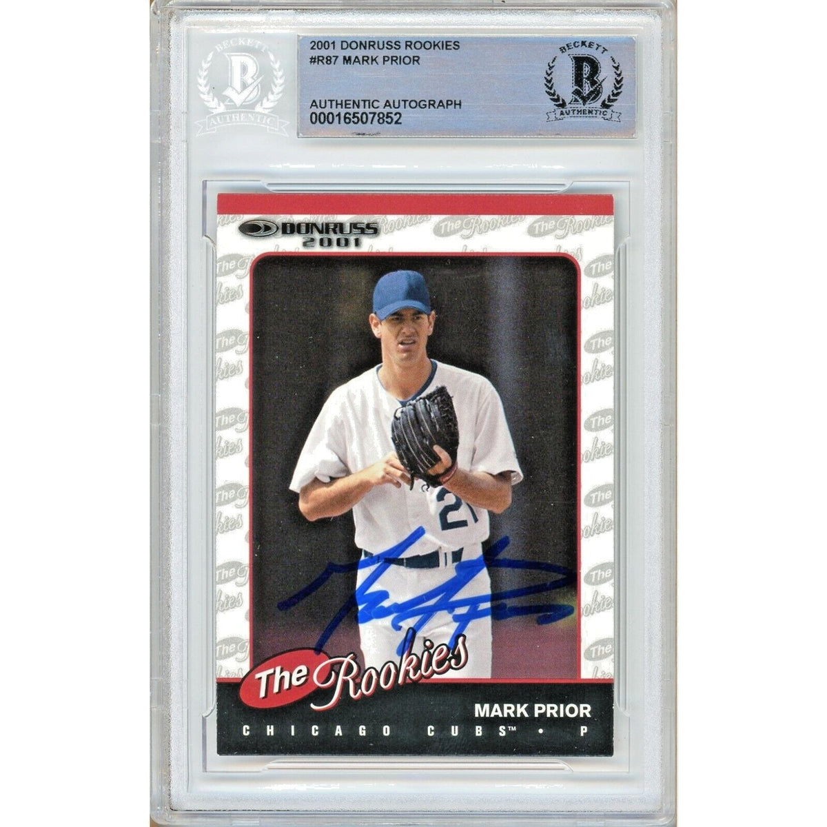 Mark Prior Chicago Cubs Signed Autographed Trading Card Beckett BAS