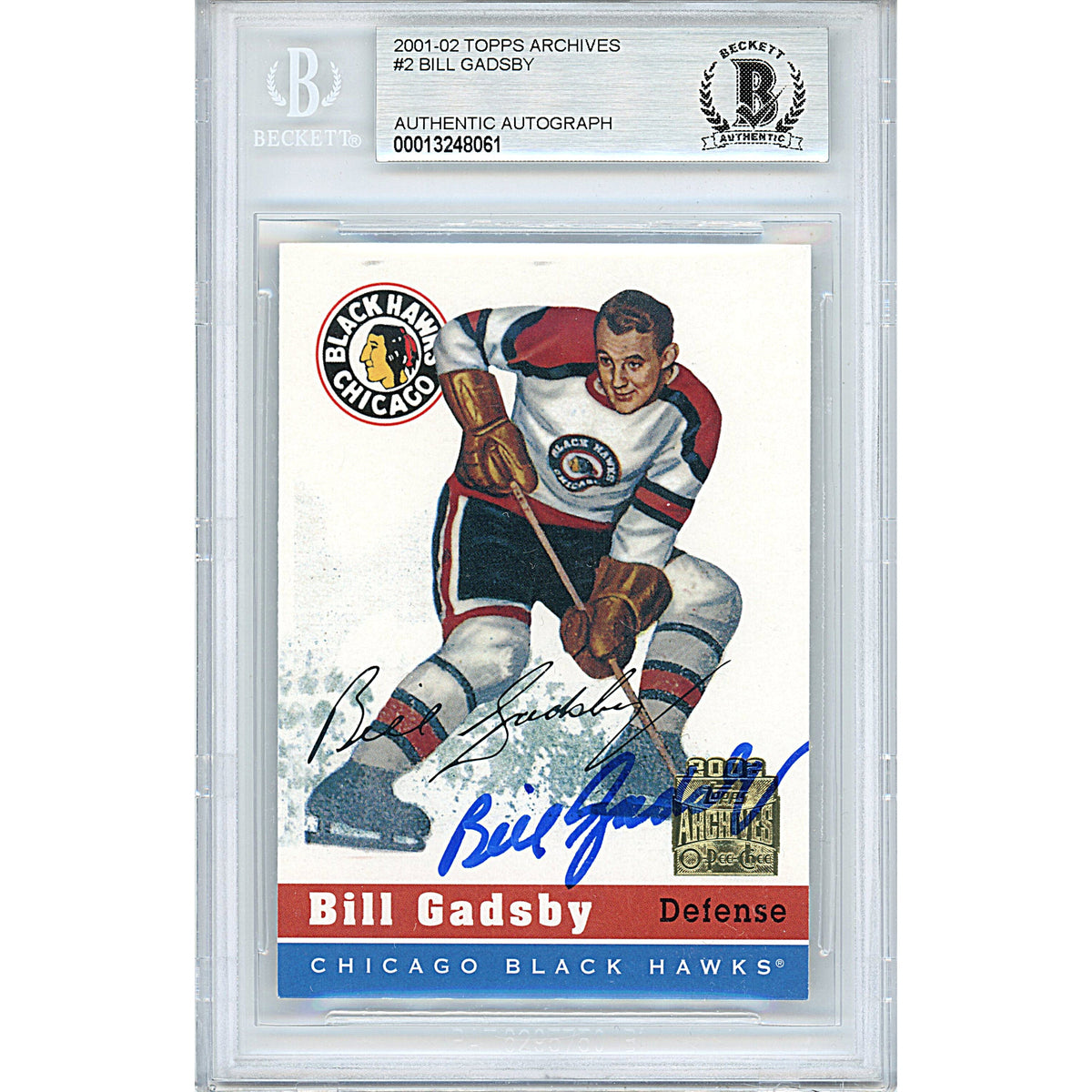 Bill Gadsby Topps Archives Autographed Trading Card Beckett BGS