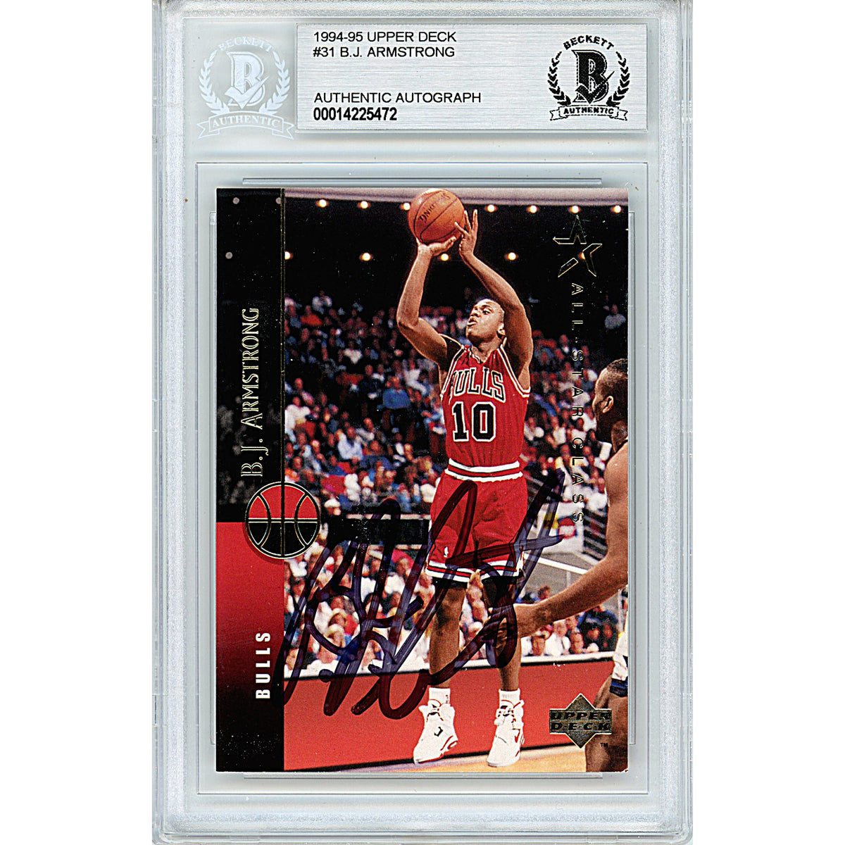 Bj Armstrong Upper Deck Autographed Trading Card Beckett BGS