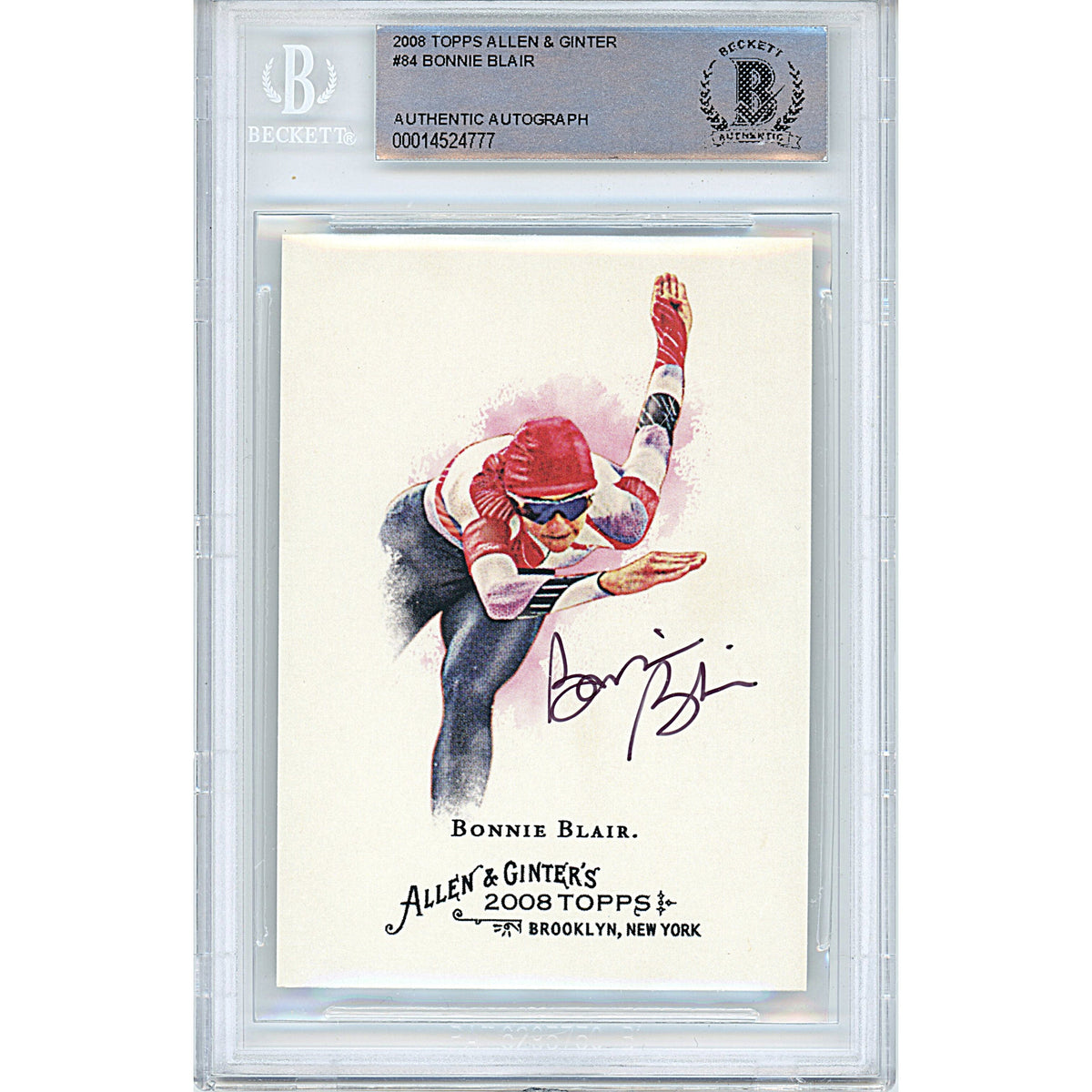 Bonnie Blair Topps Allen Autographed Trading Card Beckett BGS
