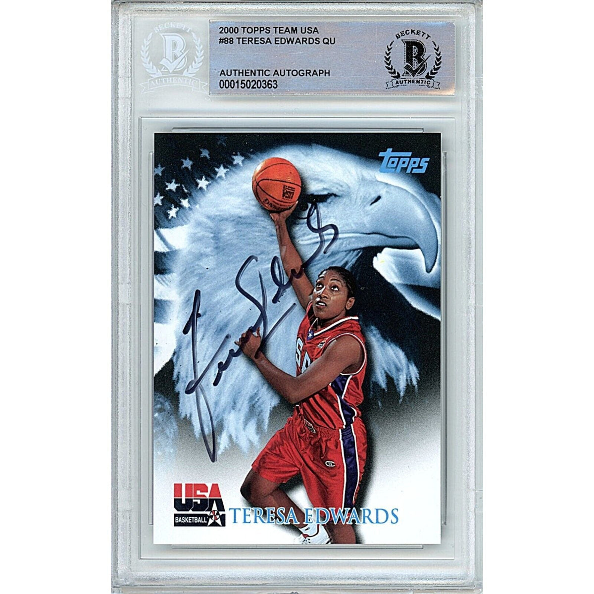 Teresa Edwards Signed Autographed Trading Card Beckett BAS