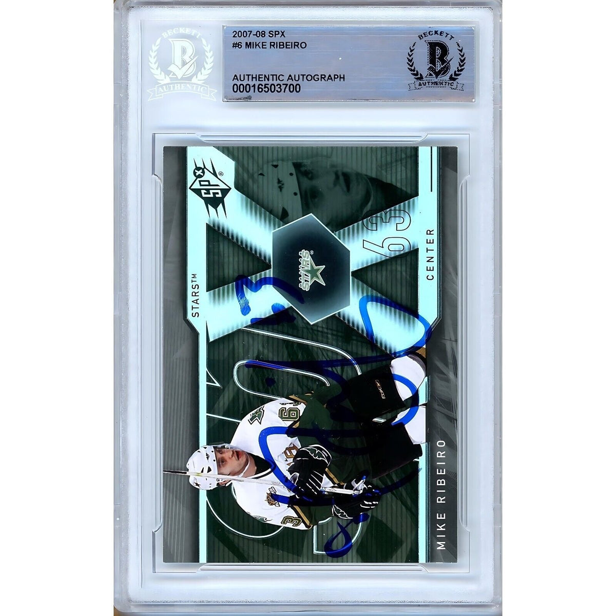 Mike Ribeiro Dallas Stars Signed Trading Card Beckett BAS