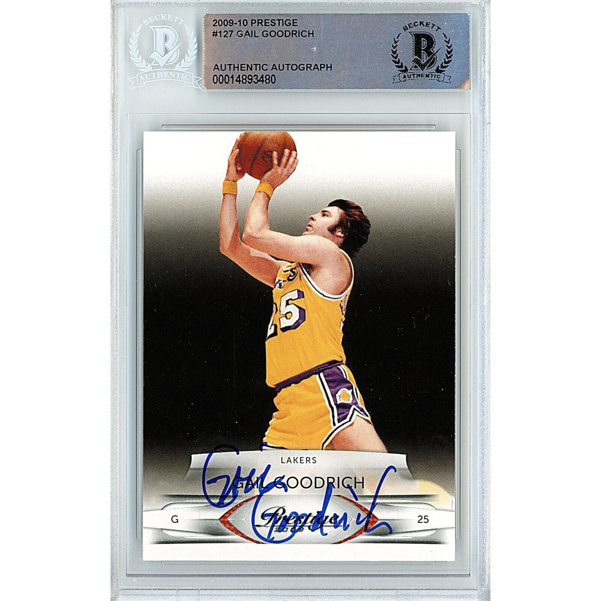 Gail Goodrich Panini Prestige Autographed Trading Card Beckett BAS