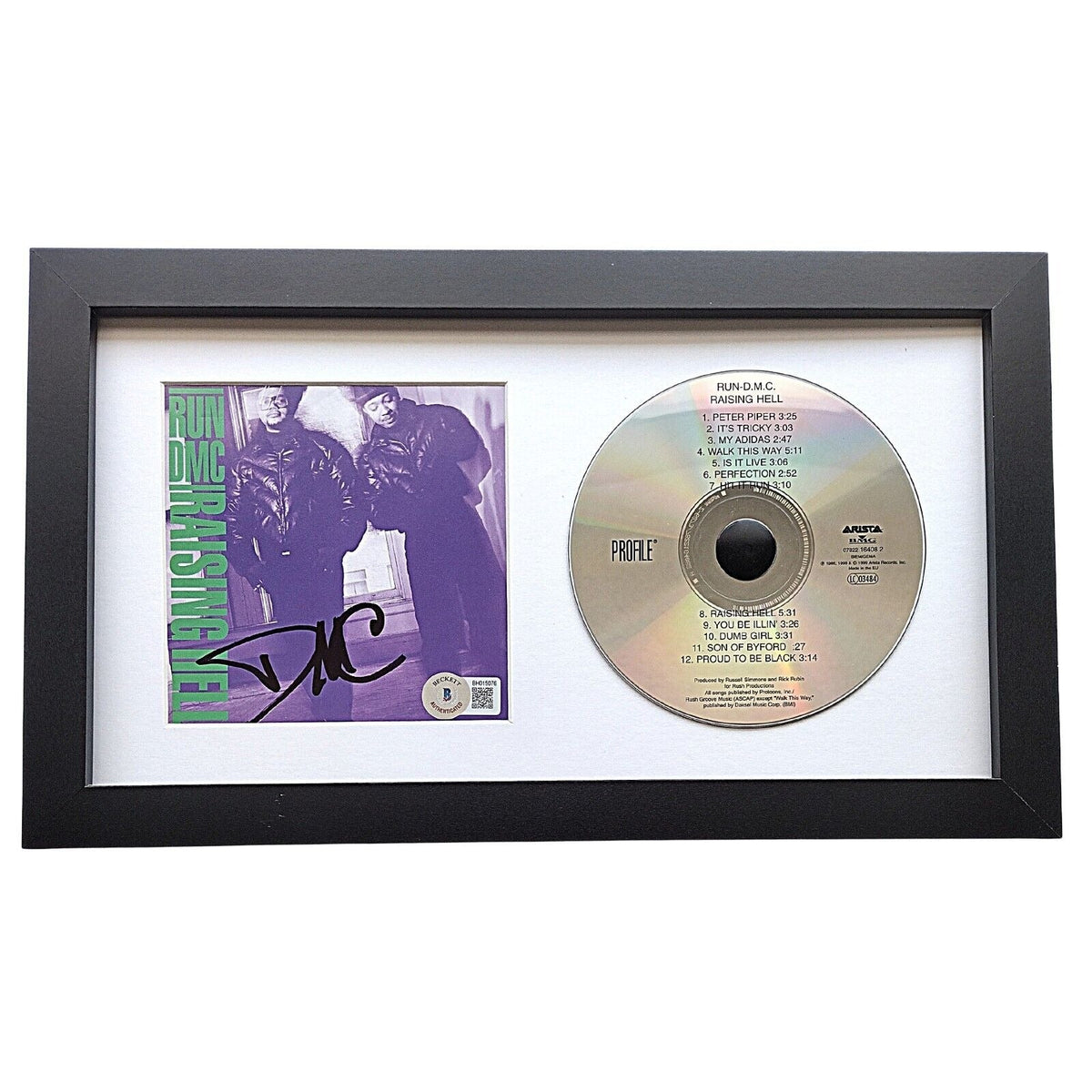 Run Autograph Raising Hell Autographed Cd Beckett BAS